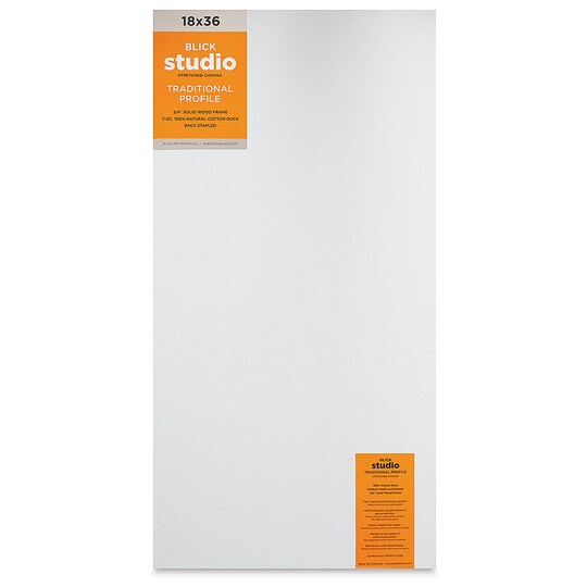 Blick; Blick Studio Stretched Cotton Canvas - Traditional Profile, 18" x 36"; Category:Stretched Canvas; Image:1